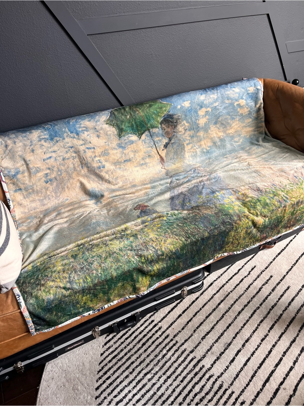 Johnny Was Blue Green Impressionist Throw Blanket